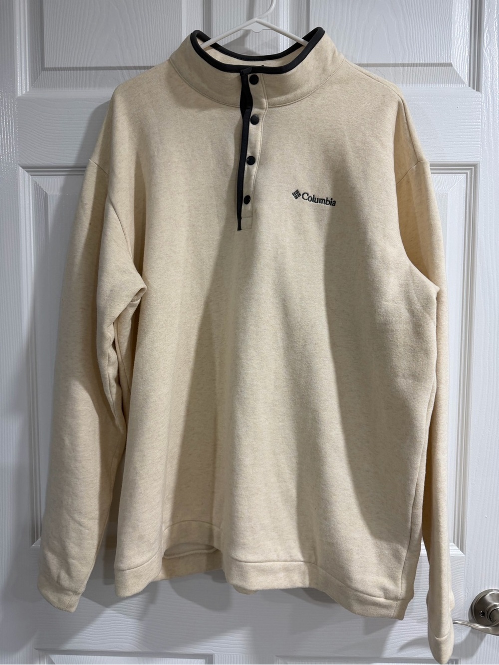 Columbia Men's Cream Snap-Front Fleece Zip-Up Pullover